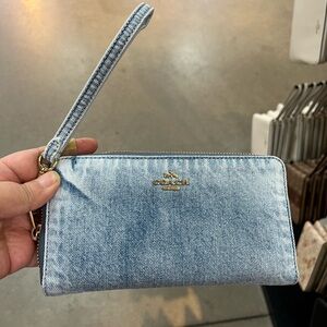 Coach Long Zip Around Wallet In Loved Denim CEC21
